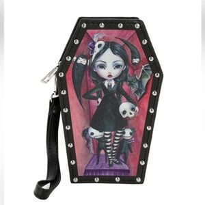 Gothic Coffin Girl Wallet Wristlet